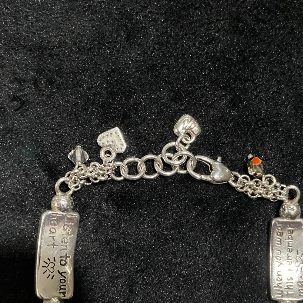 Brighton Silver and Gold Plating Heart Charm Bracelet